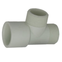 Impex T-stuk vierkant 22 mm 2x3/4" buitendraad (wit)