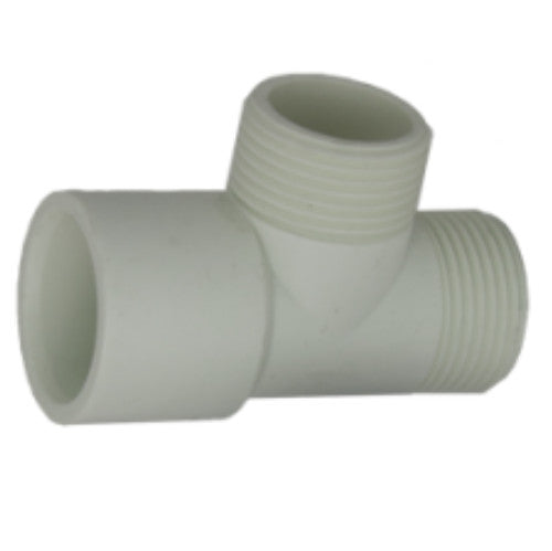 Impex T-stuk vierkant 22 mm 2x3/4" buitendraad (wit)