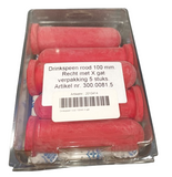 Speen rood, recht 100 mm, x-gat
