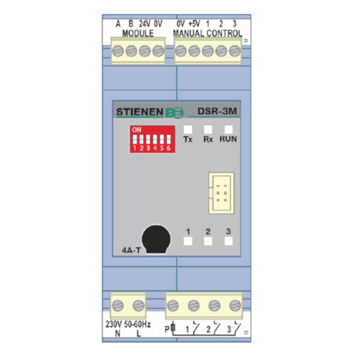Stienen DSR-3M eindstation 3 contacten DIN-Rail
